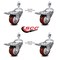 Service Caster 3.5 Inch Maroon Polyurethane Swivel 12mm Stem Caster Set Total Lock Brake SCC-TSTTL20S3514-PPUB-MRN-M1215-4 - alternate 2